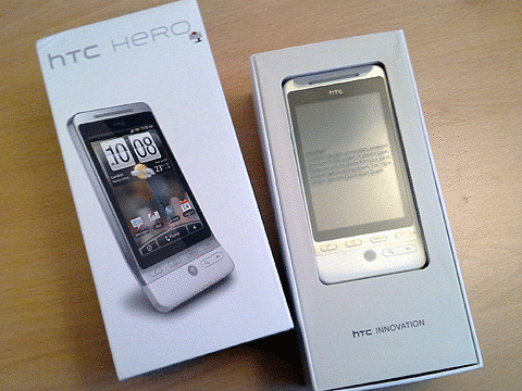 HTC Hero in seiner Schachtel