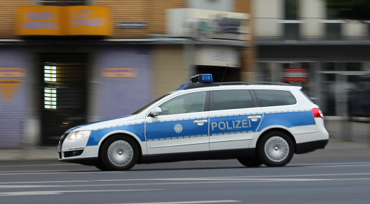 Polizeiaut in der Innenstadt von Aachen
