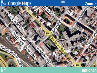 ... und Satellitenfoto - Google Maps Mobile