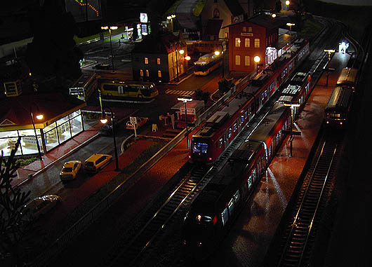 Innenstadt Neuburgs bei Nacht