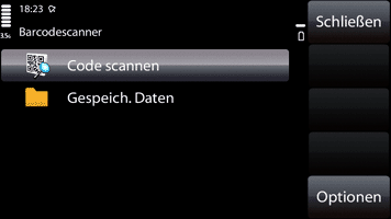 Barcode-Reader auf dem Nokia 5800