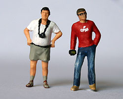 Preiser-Figuren mit Taschenlampe und Kamera